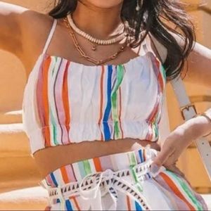 COPY - NEW Lemlem x H&M top rainbow L cotton multicolor